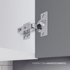Cozinha Completa Pérola Yescasa 5 Peças Torre Quente Aéreo 3 Portas Balcão 2 Gavetas Basculante Cinza/Branco 270,2x219,4x52cm