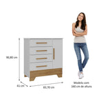 Quarto Infantil Completo Guarda-Roupa 4 Portas 2 Gavetas com Cômoda Liz Espresso Móveis