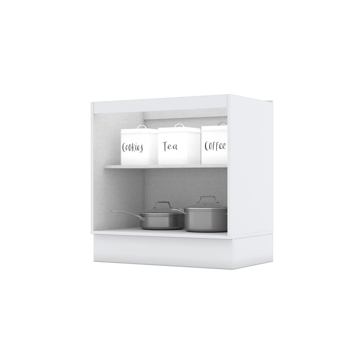 Balcão Cozinha 2 Portas 80cm sem Tampo Emily Espresso Móveis Branco HP