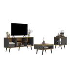 Conjunto Sala de Estar 3 Peças Rack para TV Mesa de Centro e Apoio Tóquio Ozini