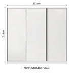 Guarda-Roupa Casal Royale 100% MDF Madesa 3 Portas de Correr 4 Gavetas 8 Prateleiras