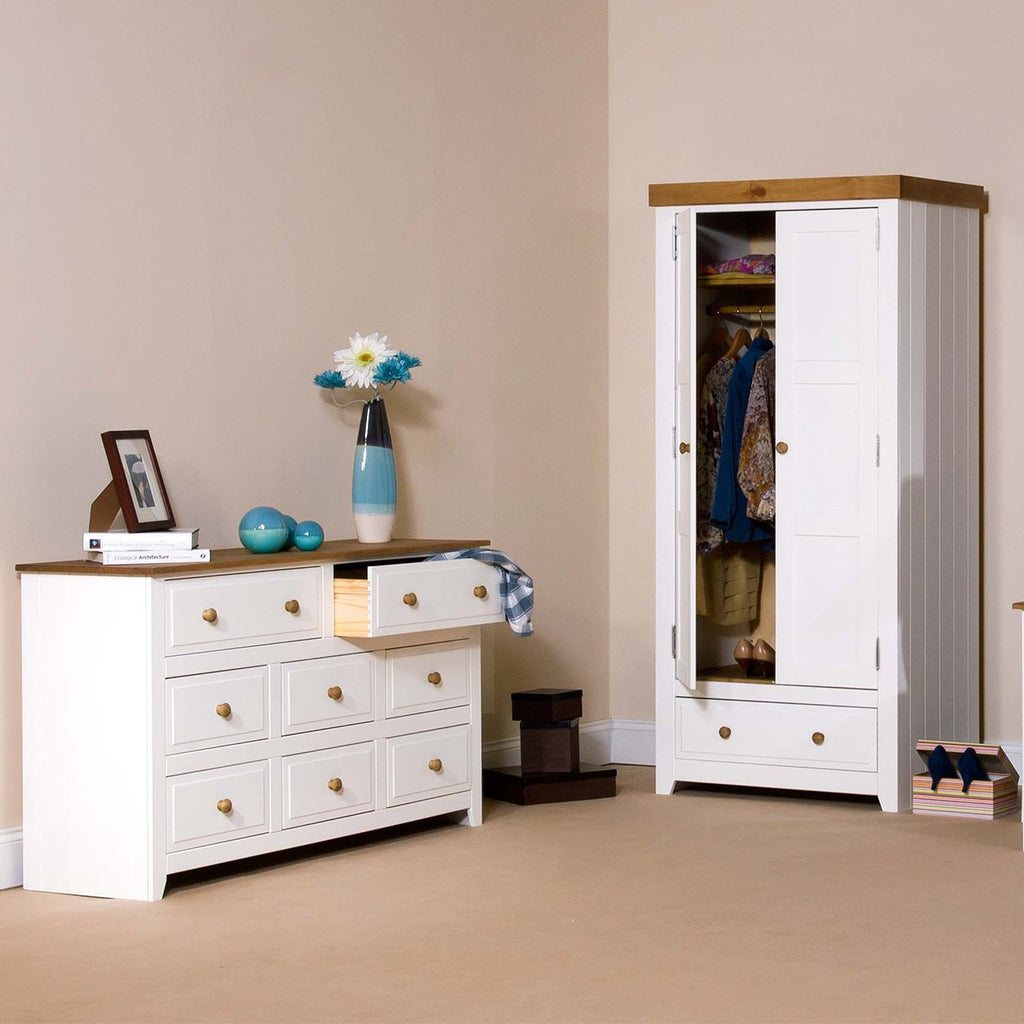 Cômoda Capri 8 Gavetas Madeira Maciça e MDF Pense Dentro da Caixa Branco