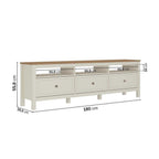 Conjunto Sala de Estar 2 Peças com Rack e Estante Ananda CabeCasa MadeiraOriginals Branco Off White/Mel