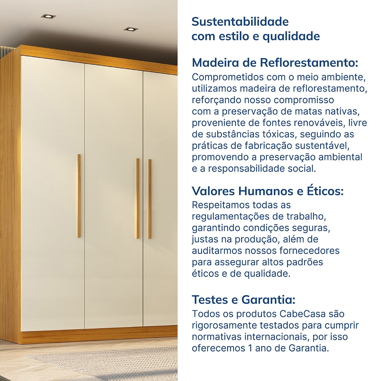 Guarda-Roupa Casal 6 Portas Carnaúba CabeCasa MadeiraOriginals 100% MDF Marrom/Marrome/Off White
