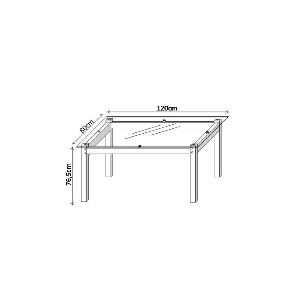 Conjunto Sala de Jantar Mesa Dubai Tampo Vidro com 4 Cadeiras Tokio Art Panta Cromado/Off White