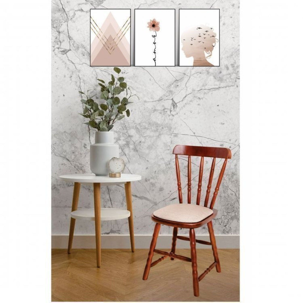 Conjunto Sala de Jantar Mesa Retangular Tampo MDF com 4 Cadeiras Dalas Ecomóveis Imbuia
