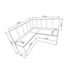 Conjunto Canto Alemão Baú América com Mesa Retangular 1,20x80 e 2 Cadeiras Dalas Yescasa