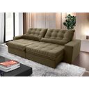 Sofá Retrátil e Reclinável Zurique 2,50m Suede Velut com Molas no Assento King House