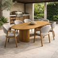 Conjunto Mesa de Jantar Savana e 8 Cadeiras Arezzo Madeira Laminado Natural Área Gourmet