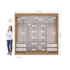 Guarda-Roupa Casal 2 Portas de Correr 4 Gavetas Toquio Espresso Móveis 100% MDF Branco/Freijó/Off White