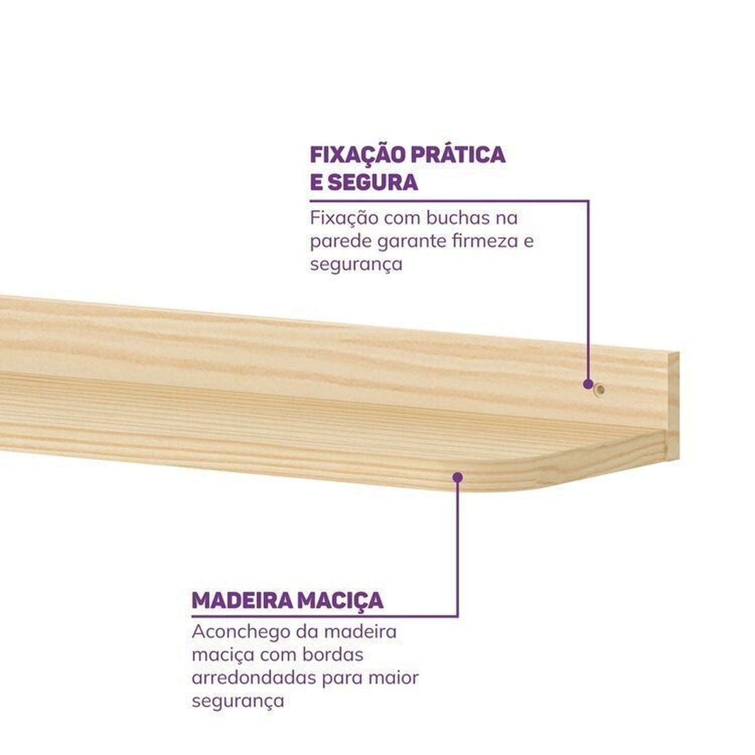 Conjunto Infantil Mesa e Cadeira Evolutiva, Prateleira e Guarda-Roupa Modulado Wave Casatema MadeiraOriginals Branco/Marrom