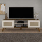 Conjunto Sala de Estar 3 Peças Rack para TV até 75 Polegadas Buffet Memphis Mesa Centro Saara Espresso Móveis Bege