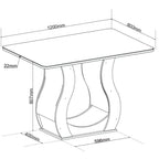 Conjunto Sala de Jantar Mesa Retangular Tampo Vidro/MDF com 4 Cadeiras Fran Inspirare Yescasa Bege/Mel