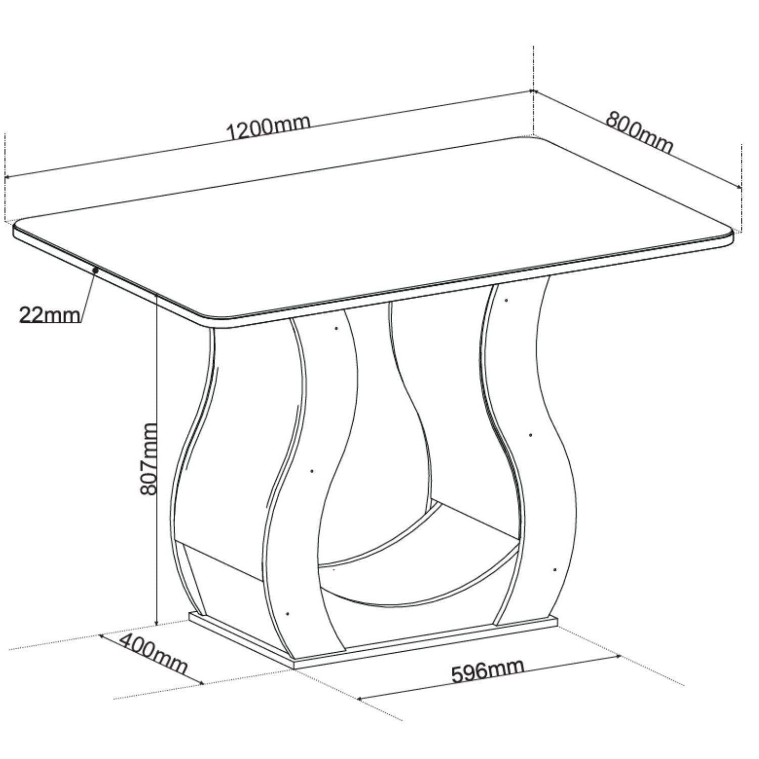 Conjunto Sala de Jantar Mesa Retangular Tampo Vidro/MDF com 4 Cadeiras Fran Inspirare Yescasa Bege/Mel