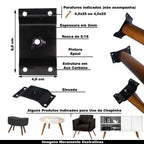 Kit 20 Chapinhas Chapa Elevada com Tubo Fixação Pés Palito Rosca 5/16 Preto Gran Belo