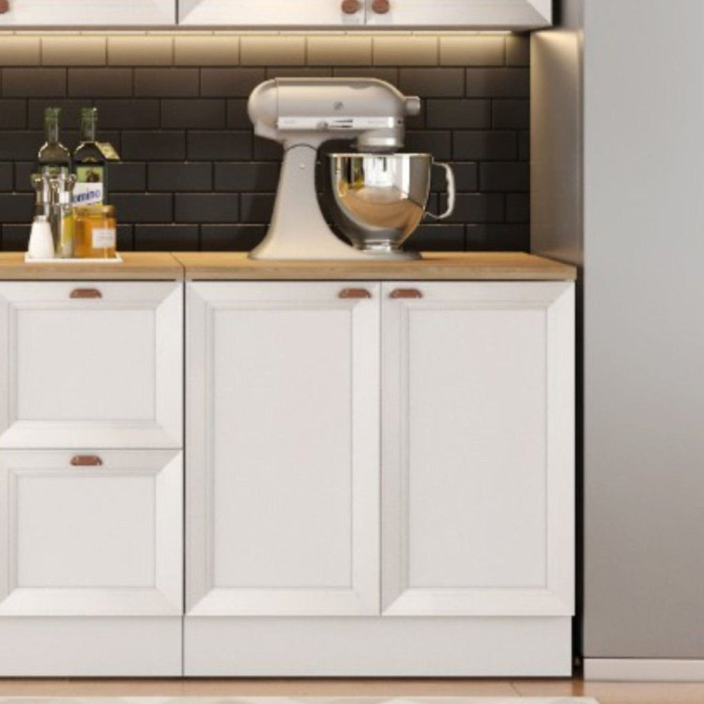 Cozinha Completa Modulada 10 Peças 17 Portas 2 Gavetas com Torre Quente Unna Yescasa Branco/Espresso