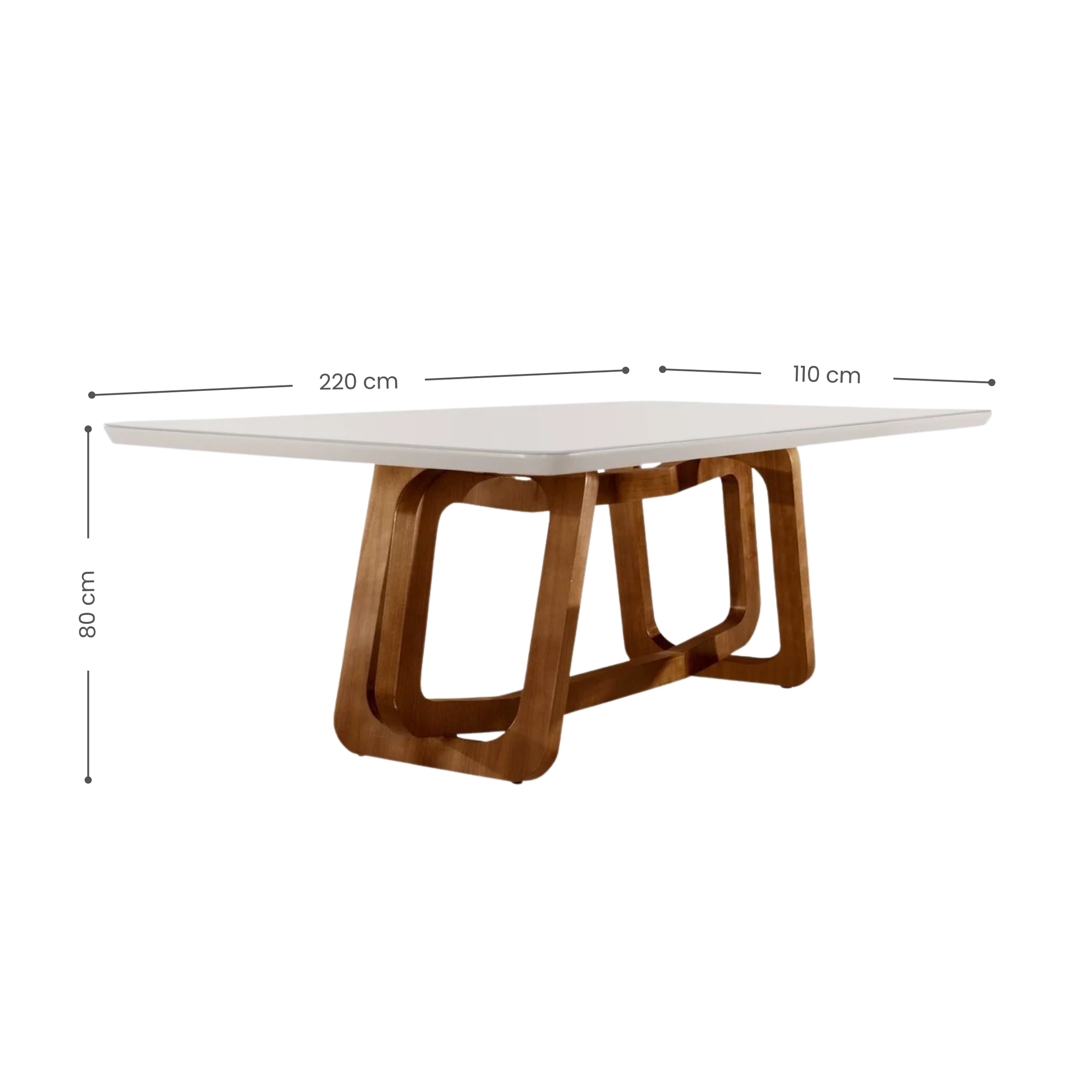 Conjunto de Mesa de Jantar Retangular Madeira Maciça com Vidro e 8 Cadeiras Genova Monaco Yescasa