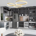Cozinha Modulada Nara CabeCasa MadeiraOriginals 15 Peças 11 Aéreos 3 Balcões 1 Cristaleira Cinza