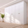 Guarda-Roupa Casal 6 Portas 4 Gavetas Nova York Espresso Móveis Branco