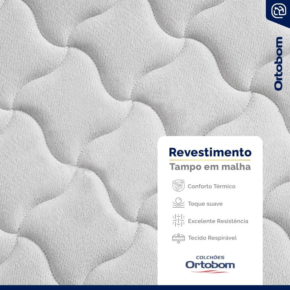 Colchão Casal Espuma D33 Ortobom Airtech Ortopillow 100 Cinza 138x188x28cm