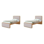 Kit 2 Camas de Solteiro Infantil com Cabeceira Estofada Corino Loop Móveis Lopas