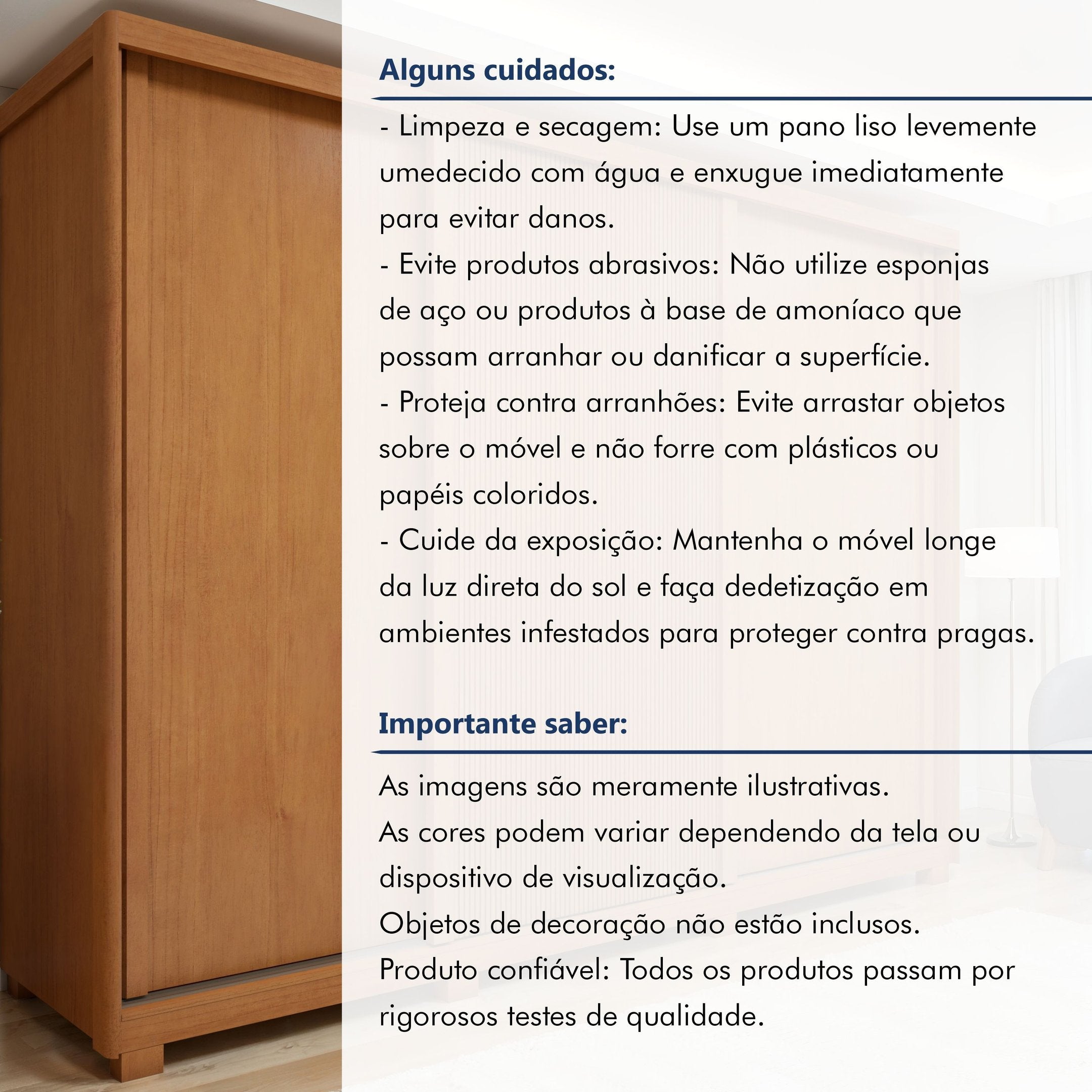 Guarda-Roupa Casal 3 Portas 6 Gavetas com Pés MDF 274cm Ollie Yescasa Marrom Amêndoa Clean/Off White