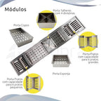 Canal Úmido Organizador Escorredor 90 cm Aço Inox 304 5 Módulos Tubrax UAC0001-N
