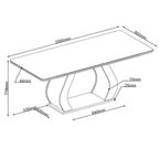 Conjunto Sala de Jantar Mesa Retangular Tampo Vidro e MDF com 8 Cadeiras Renova Yescasa