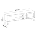 Conjunto Sala de Estar Charlotte Rack Buffet e Mesa de Apoio Artely Móveis Carvalho/Menta
