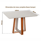 Conjunto Sala de Jantar Mesa Viena Tampo Vidro/MDF com 4 Cadeiras Ímola Authentic Espresso Móveis Champagnhe/Off White