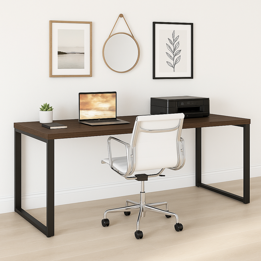 Escrivaninha Mesa Escritório Industrial Office 190cm Carvalho/Munique Kappesberg