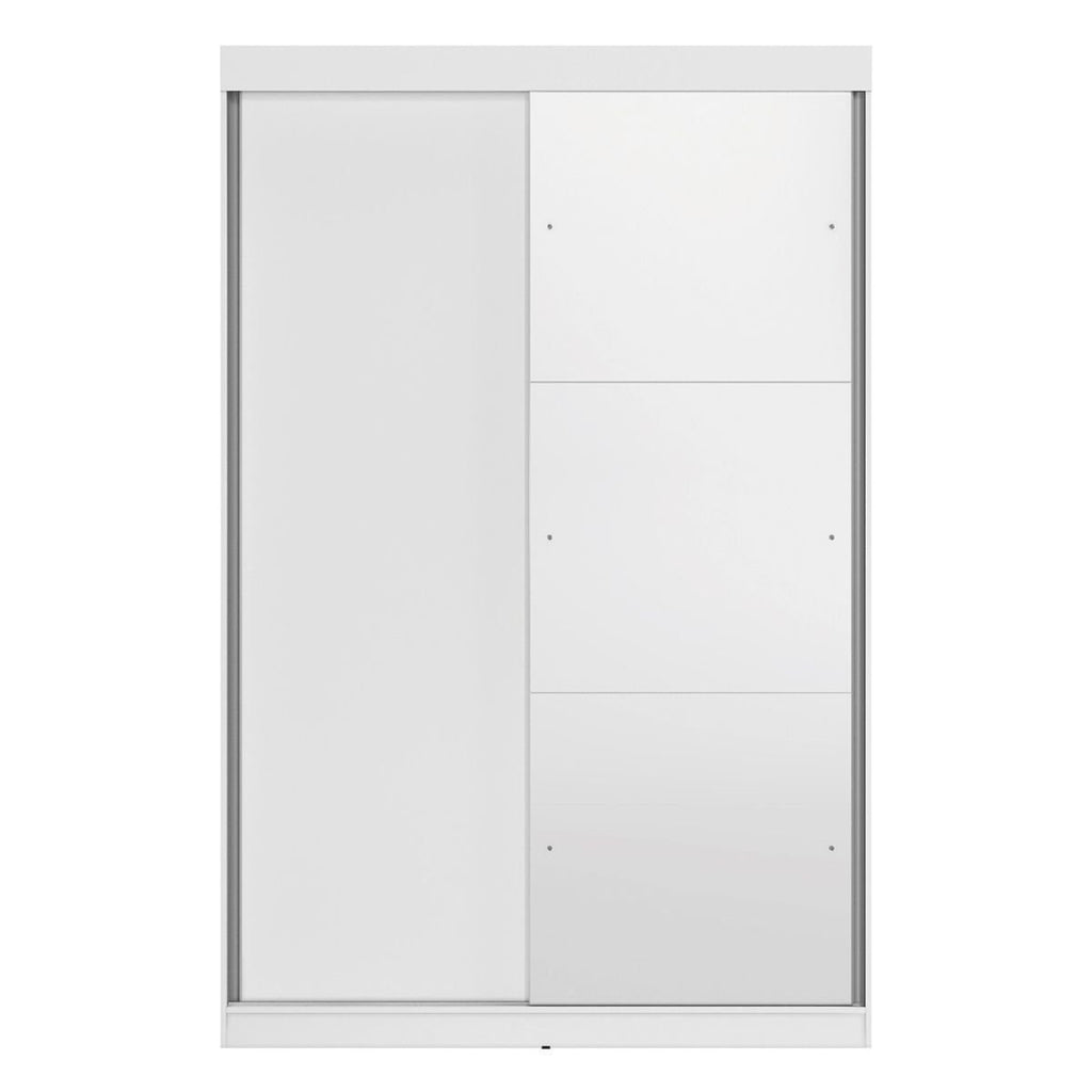 Guarda-Roupa Solteiro Peônia Yescasa 2 Portas de Correr com Espelho 2 Gavetas MDP Branco