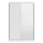 Guarda-Roupa Solteiro 2 Portas de Correr 2 Gavetas com Espelho Peônia Yescasa Branco
