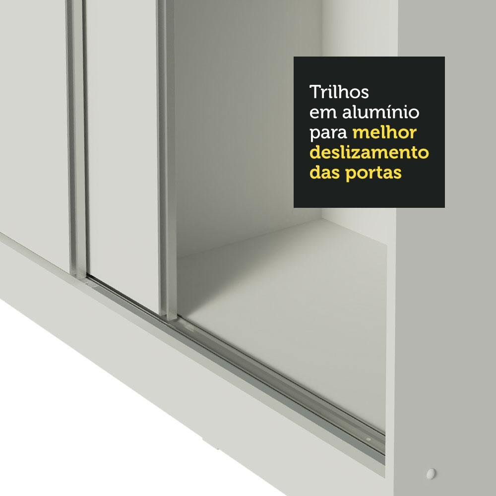 Guarda-Roupa Casal 100% MDF Madesa Zurique 3 Portas de Correr com Espelho