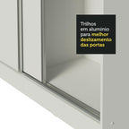 Guarda-Roupa Casal 100% MDF Madesa Zurique 3 Portas de Correr com Espelho