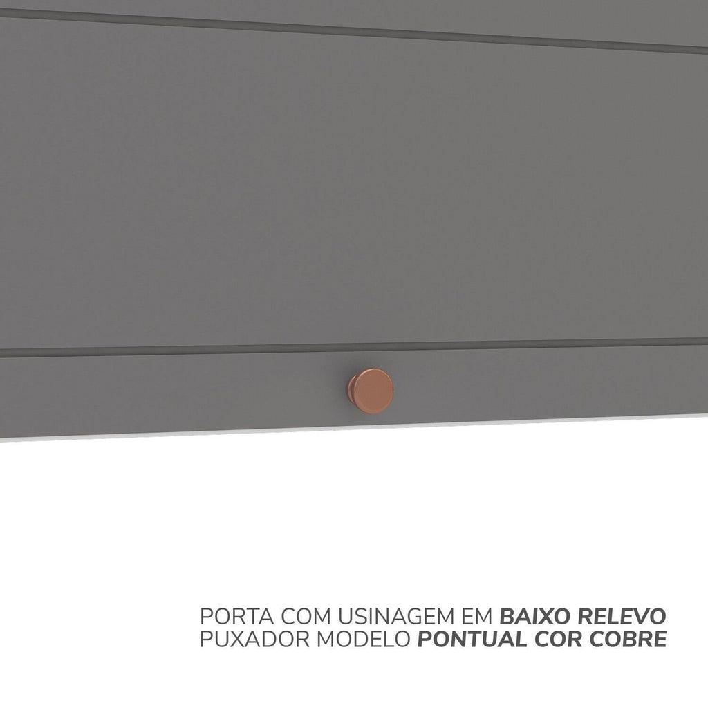 Cozinha Completa Modulada 8 Peças com Rodapé Pérola Yescasa Cinza/Branco