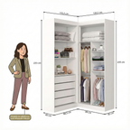 Guarda-Roupa Casal Canto 4 Portas 4 Gavetas Versatille Yescasa MDP Branco