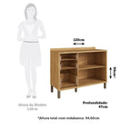 Balcão de Cozinha 2 Portas Basculantes 3 Gavetas com Tampo 120cm Vicenza Espresso Móveis Cinza/Amêndoa/Chumbo
