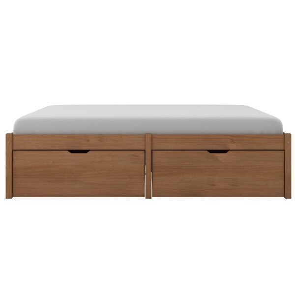Cama Queen 4 Gavetas Madeira Maciça Beauty Espresso Móveis Marrom/Amêndoa