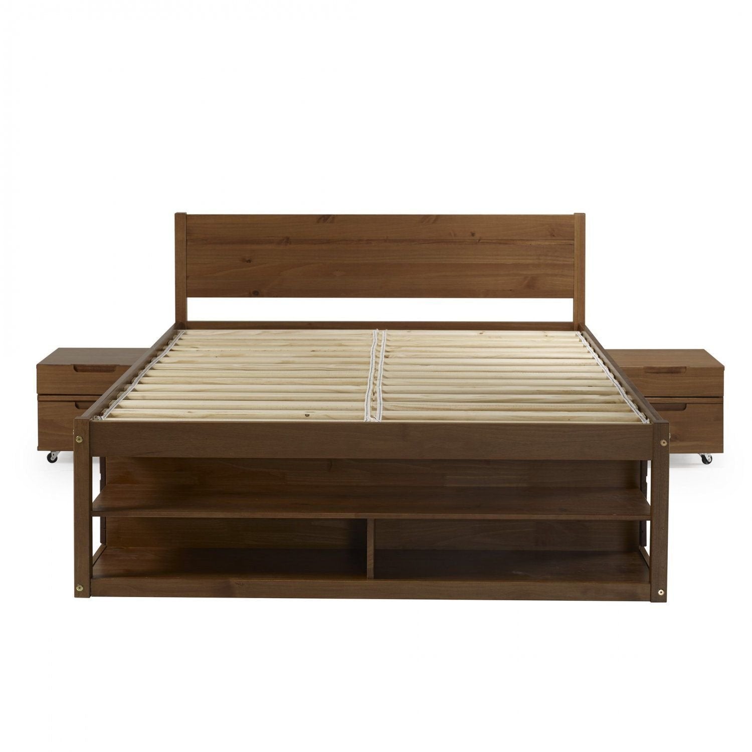Cama Casal Multifuncional Madeira Maciça Irara CabeCasa MadeiraOriginals Marrom/Caramelo