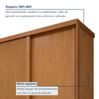 Guarda-Roupa Casal 3 Portas 6 Gavetas com Pés MDF 274cm Ollie Yescasa Marrom Amêndoa Clean/Off White