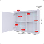 Armário Espelheira para Banheiro DESAN Luxo 1 Porta 60cm Branco