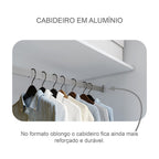 Guarda-Roupa Solteiro 2 Portas 3 Gavetas Ávila Novo Horizonte 100% MDF Branco