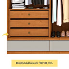 Guarda-Roupa Casal 6 Portas 9 Gavetas 270cm Tóquio Yescasa 100% MDF Bege/Cinamomo/Off White