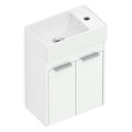 Kit Gabinete Suspenso Saveiro 2 Portas 40x22 com Lavatório Integrado Celite Branco