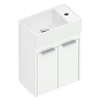 Kit Gabinete Suspenso Saveiro 2 Portas 40x22 com Lavatório Integrado Celite Branco