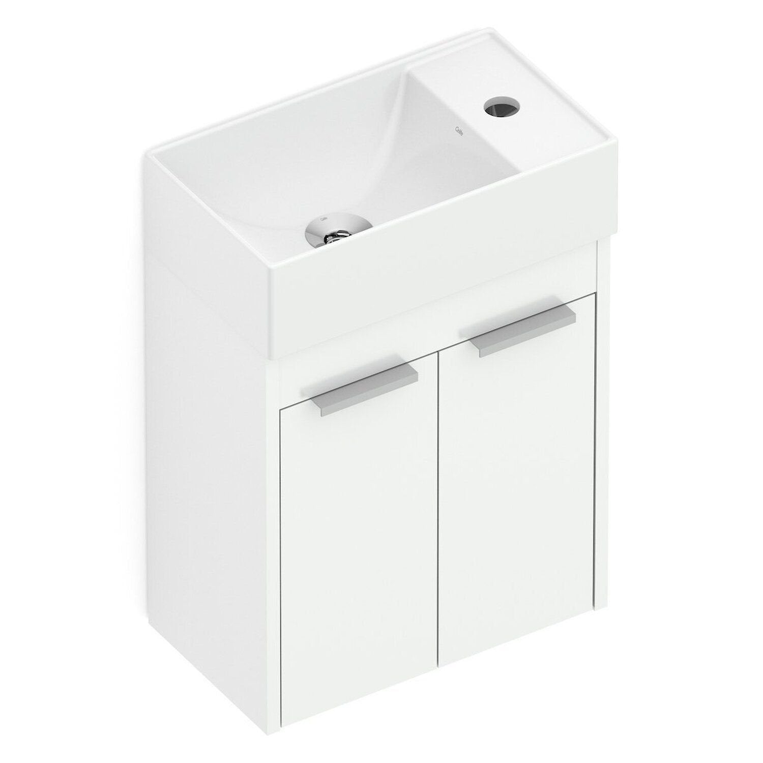 Kit Gabinete Suspenso Saveiro 2 Portas 40x22 com Lavatório Integrado Celite Branco