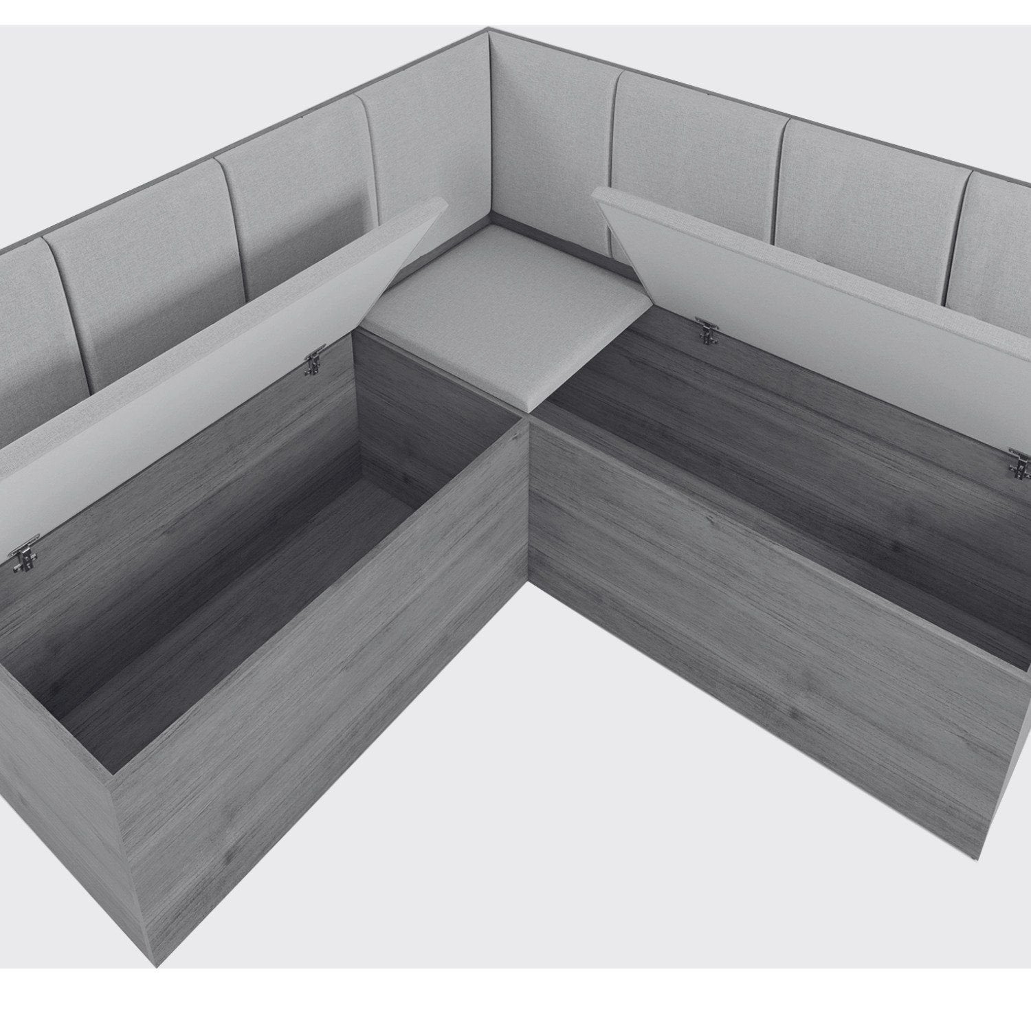 Conjunto Canto Alemão Baú com Mesa Retangular 120x80cm Tampo Vidro e 2 Cadeiras Yescasa
