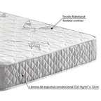 Kit 2 Colchões Solteiro Espuma D23 Ecoline Ecoflex Cinza 88x188x14cm e 78x188x14cm