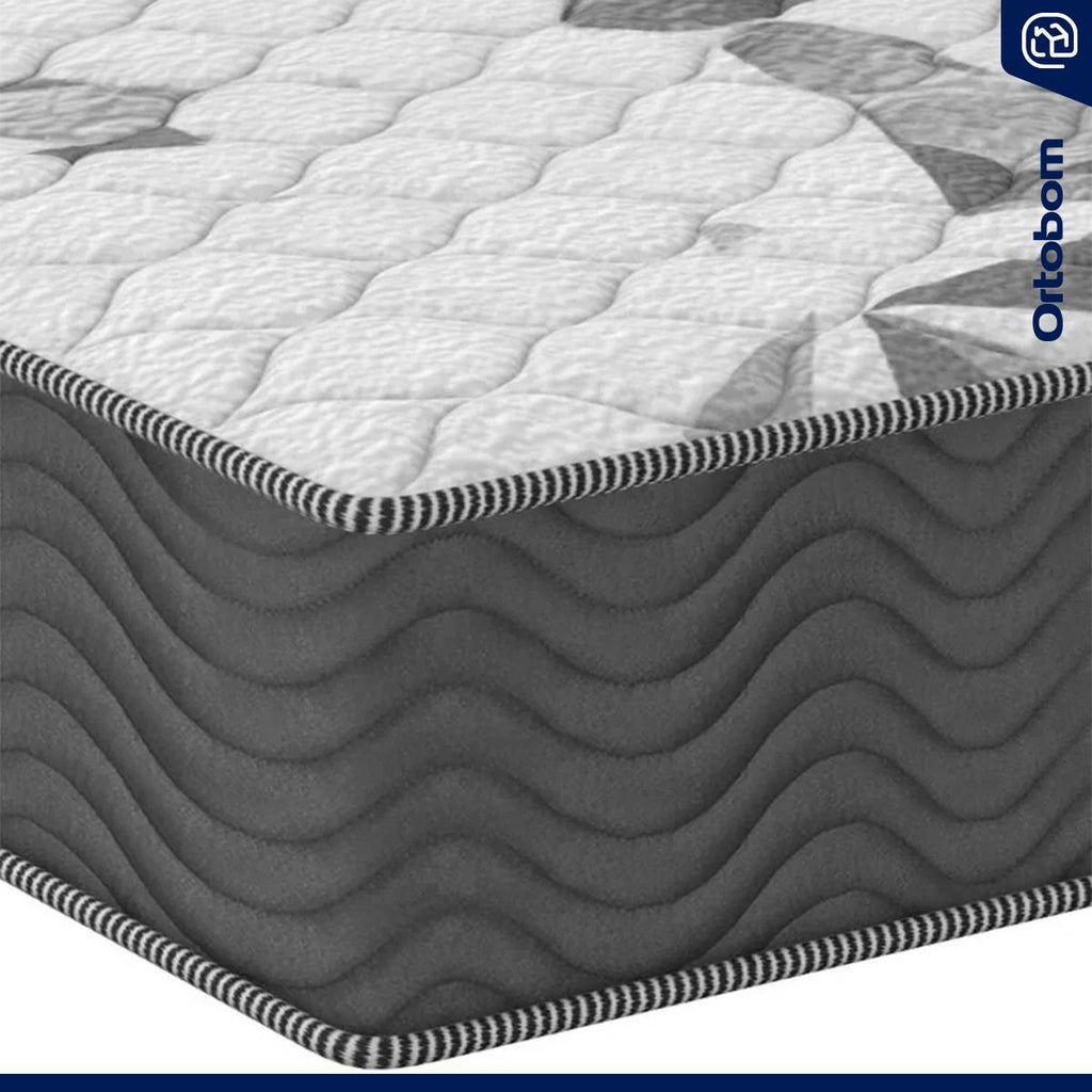 Colchão Casal Espuma D33 One Face Ortobom Airtech 100 Cinza 138x188x18cm